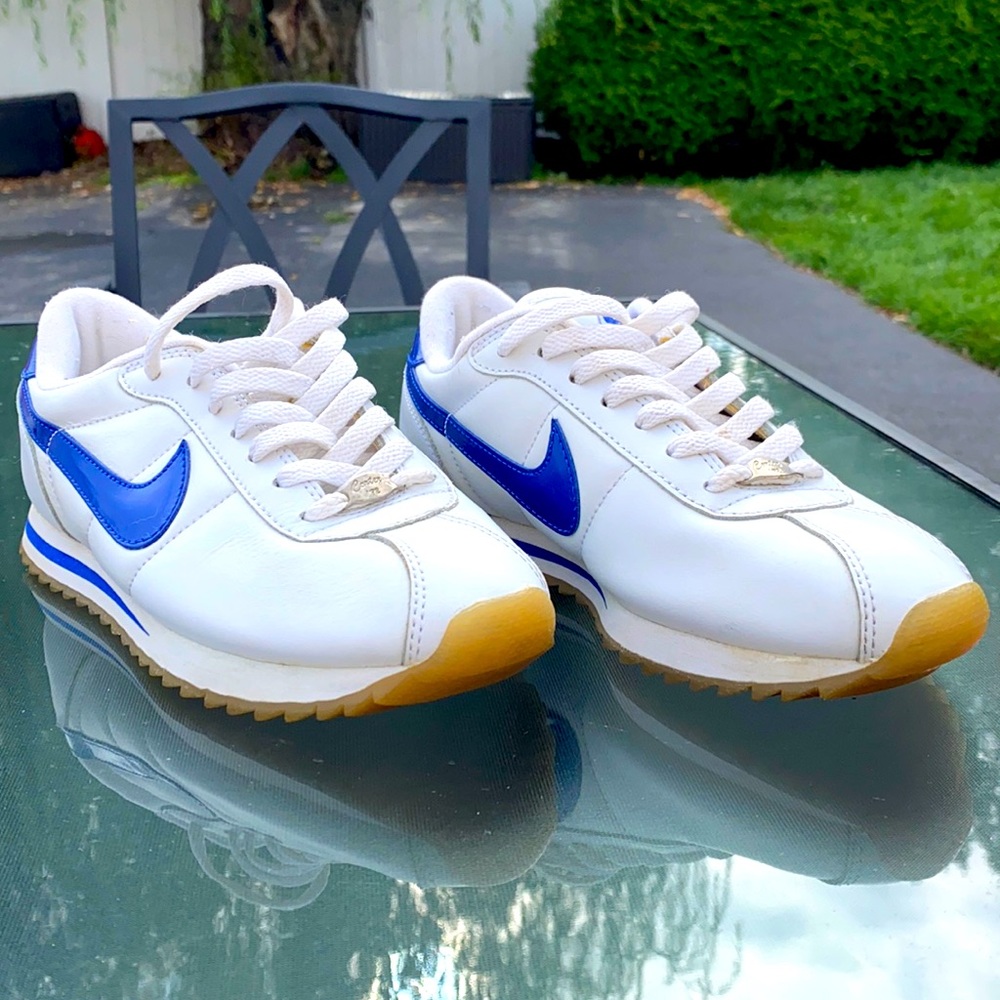 NIKE CORTEZ: White & Royal Blue, size 9.5 in women